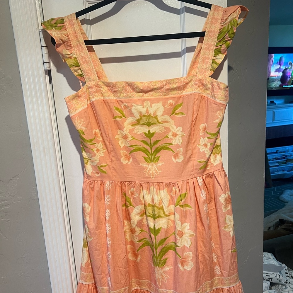 Vici Peach Floral Tiered Maxi Dress - Picture 4 of 5